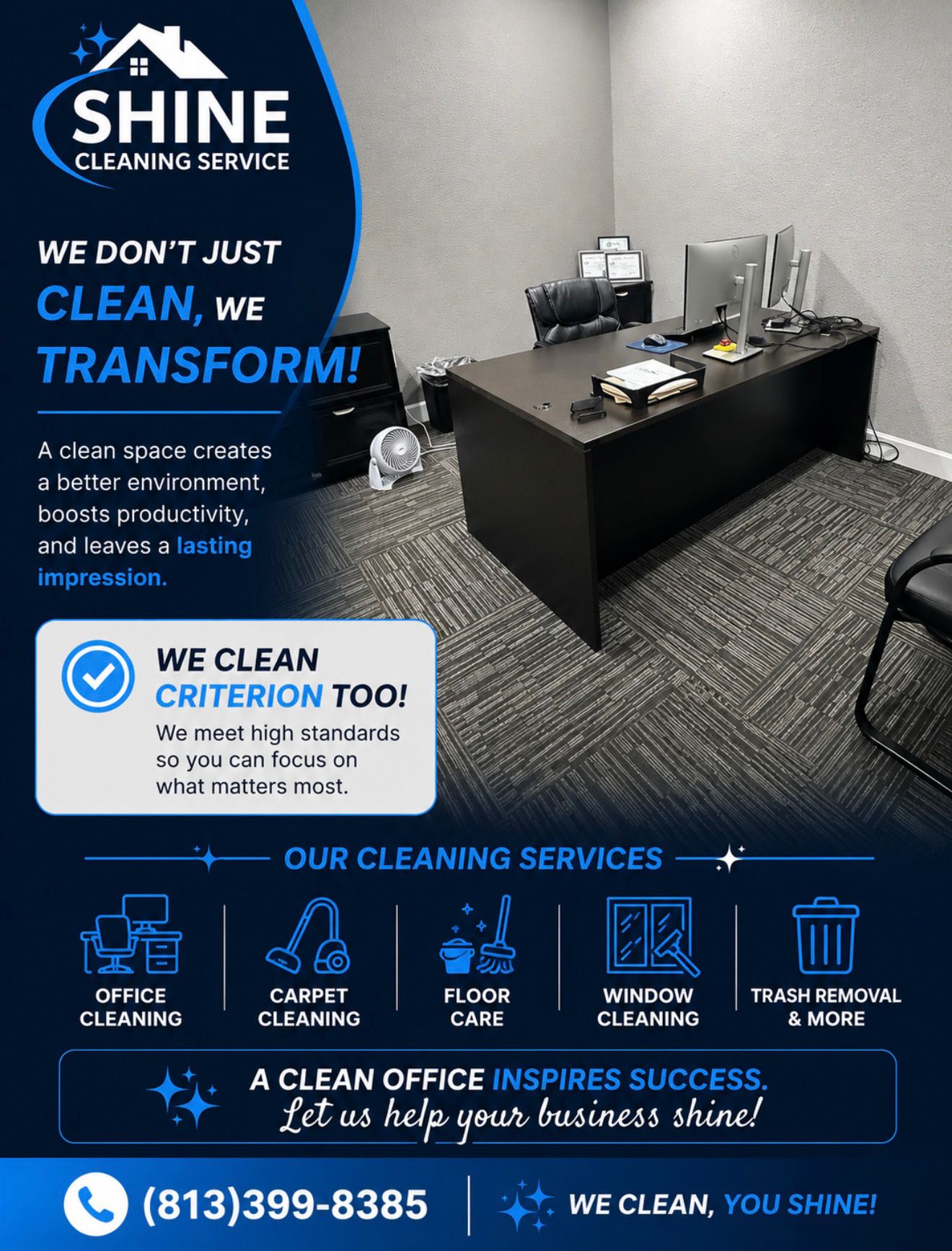 Shine Cleaning Service office cleaning flyer